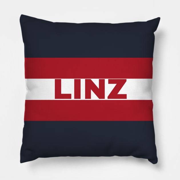 Linz City in Austrian Flag Pillow by aybe7elf