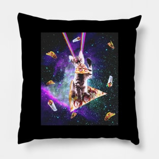 Outer Space Pizza Cat - Rainbow Laser, Taco, Burrito Pillow