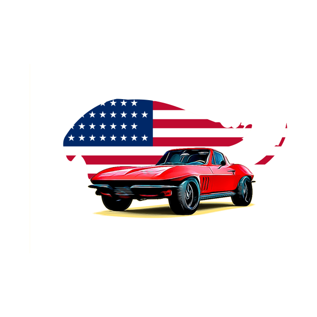 Classic Stingray USA Print by Auto-Prints