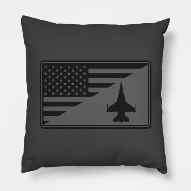 F-16 Viper US Flag (subdued) Pillow by TCP