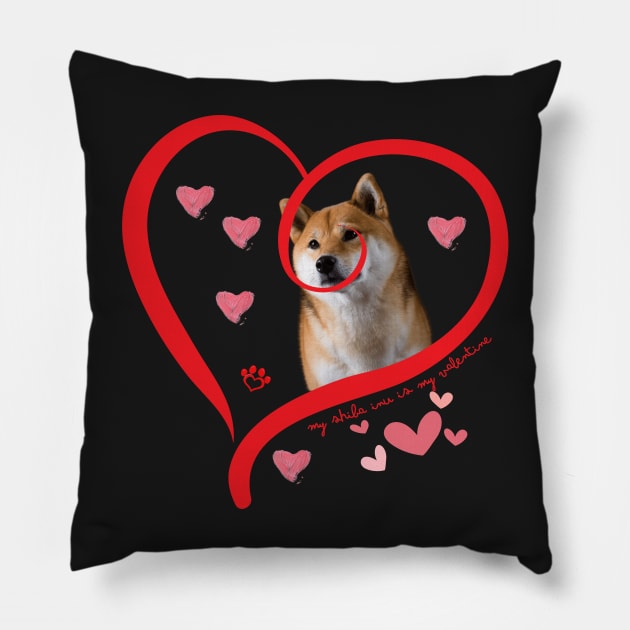 Funny Shiba Inu Dog Valentine Dog Lover Pillow by stylechoc