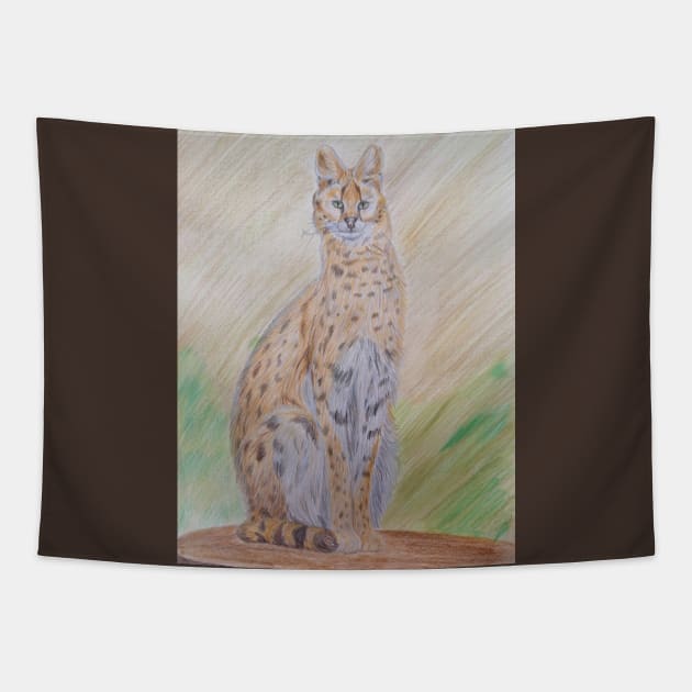 African wild cat Tapestry by An.D.L.