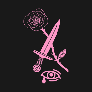 Dagger, Rose & Eye (Pink) T-Shirt
