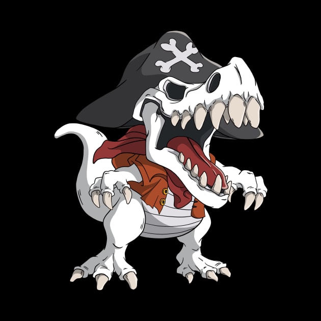 T-Rex In Pirate Costume Dinosaur Kids by Foxxy Merch