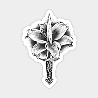 Dagger and Lily (black version) Magnet