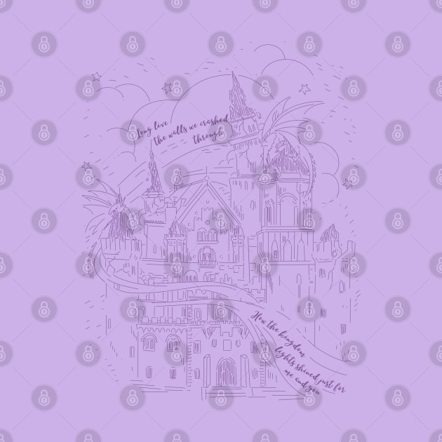 Long live dragons and castle in purple by Wiferoni & cheese