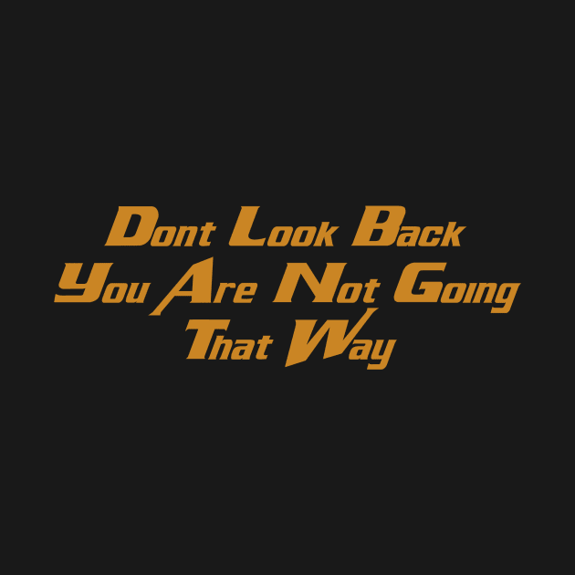 Dont Look Back You Are Not Going That Way by alaarasho