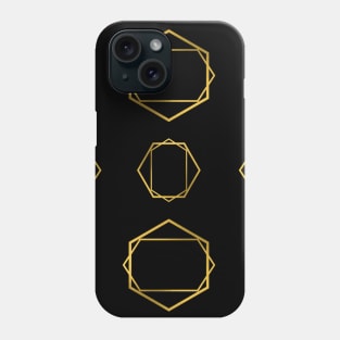 Geometric hexagon shape gold (black) Phone Case