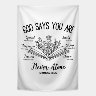 God says you are.. bible verse Tapestry