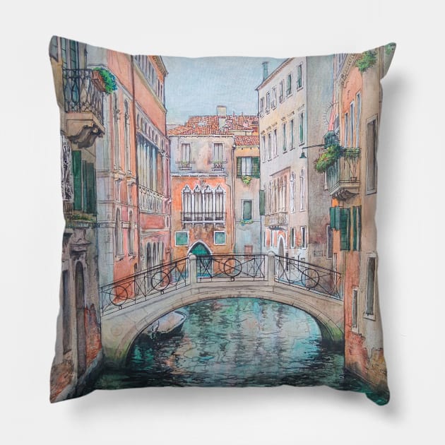 Venice channel Pillow by SlieptsovaArt