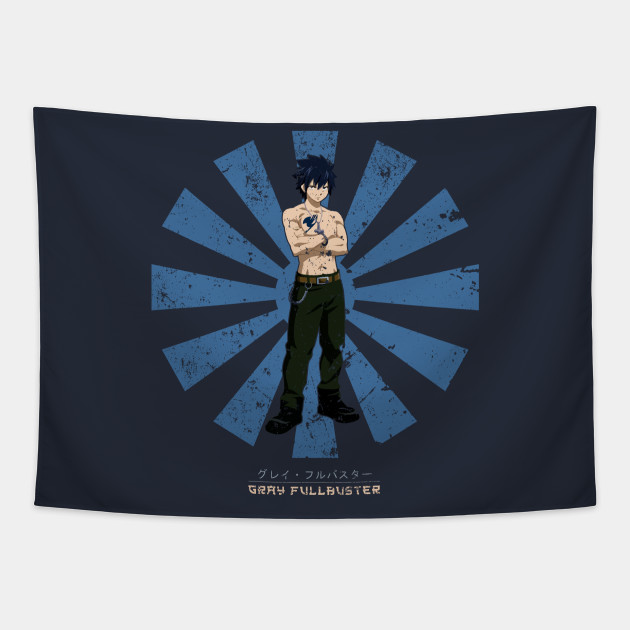 Gray Fullbuster Retro Japanese Fairy Tail Gray Fullbuster Tapestry Teepublic