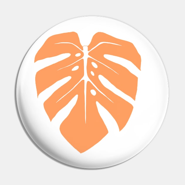 Peach Monstera Leaf Pin by ally1021