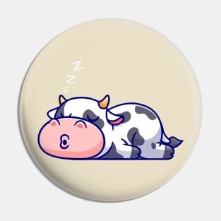 Cute Cow Sleeping Cartoon Pin