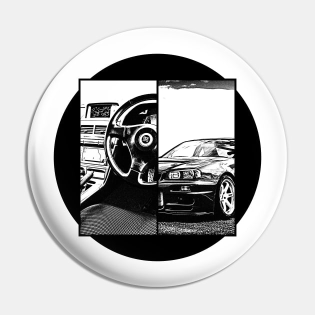 NISSAN SKYLINE GT-R R34 Black 'N White 5 Pin by Cero