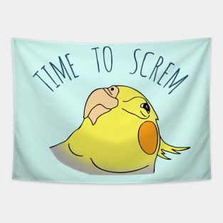 time to screm - cockatiel Tapestry