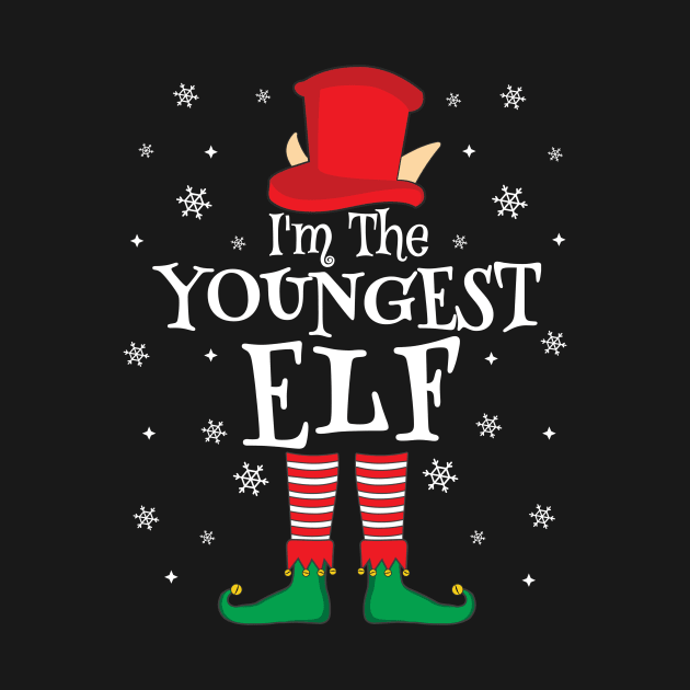 I'm The Youngest Elf Matching Family Christmas Pajama Shirt by TheMjProduction