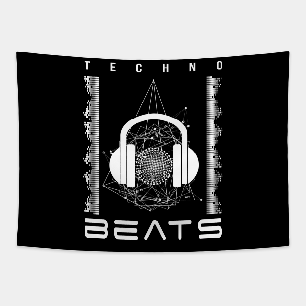 Techno EDM Beats Sound Electronic Techno Music Tapestry TeePublic