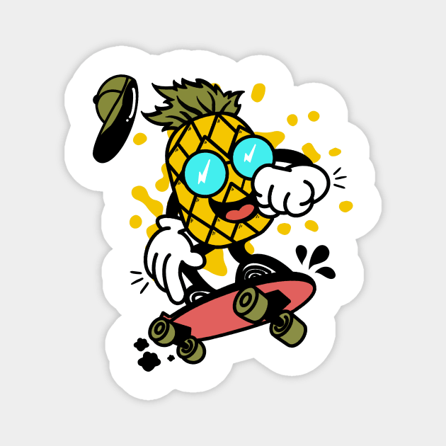 Pineapple Skateboard Magnet by monicasareen