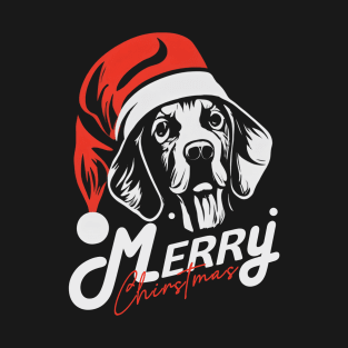 Funny Dog Santa Merry Christmas Vintage T-Shirt