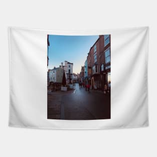 Durham city street sunset photo Tapestry