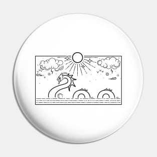 Loch Ness Monster Illustration Pin