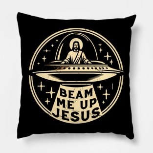 Beam Me Up // Funny Jesus Christ Trekkie Meme Pillow