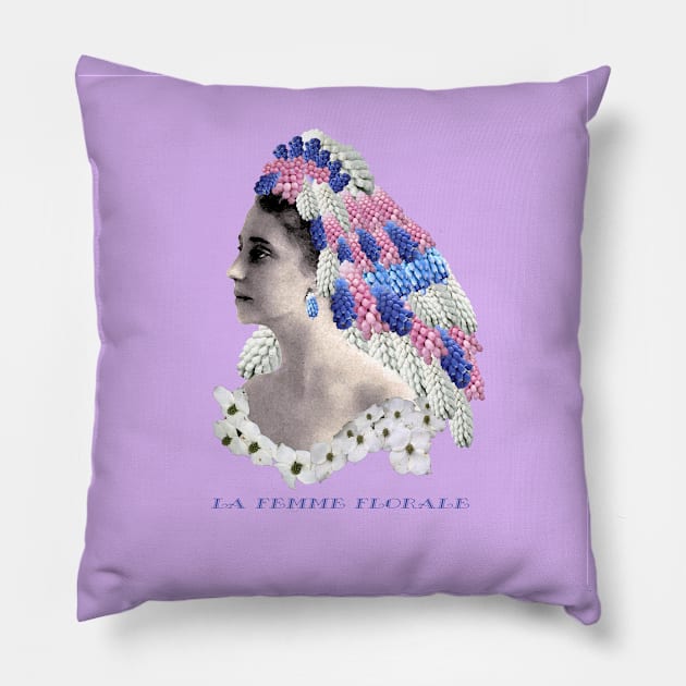 La Femme Florale Pillow by TessB