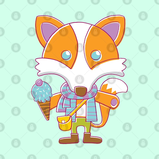 Fox with Ice Cream by vaughanduck