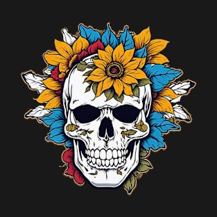 Sun Flower SKull T-Shirt