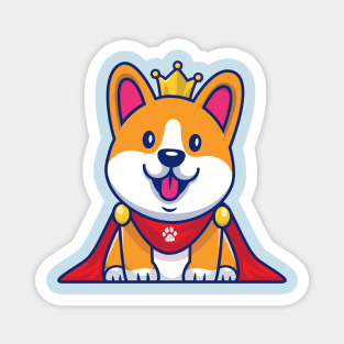 Cute King Corgi Dog Cartoon Magnet