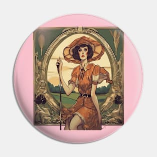 Serene lady golfer Pin