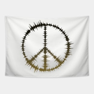 Peace Sign | Sound Wave Equalizer Yellow Tapestry