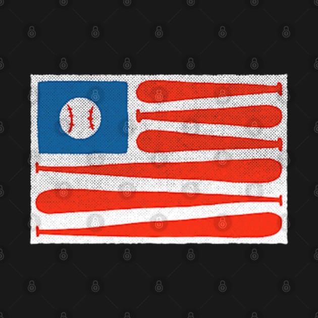 Baseball Lover American Flag Baseball by credittee