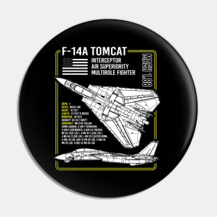 F-14 Tomcat Blueprint US Carrier Aircraft War Plane Airplane America Pin