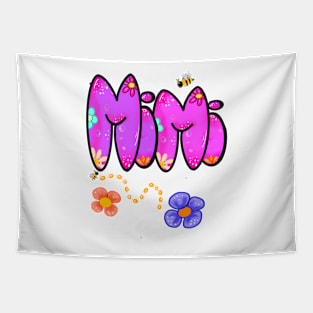 Mimi Top 10 best personalised gifts - Mimi - personalised,personalized custom name with flowers Tapestry