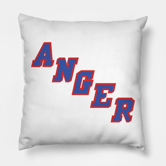 NY Anger White Pillow by Carl Cordes