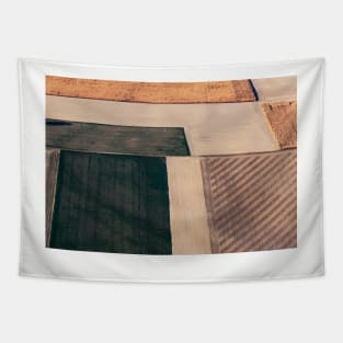 Brown Abstract Fields Tapestry