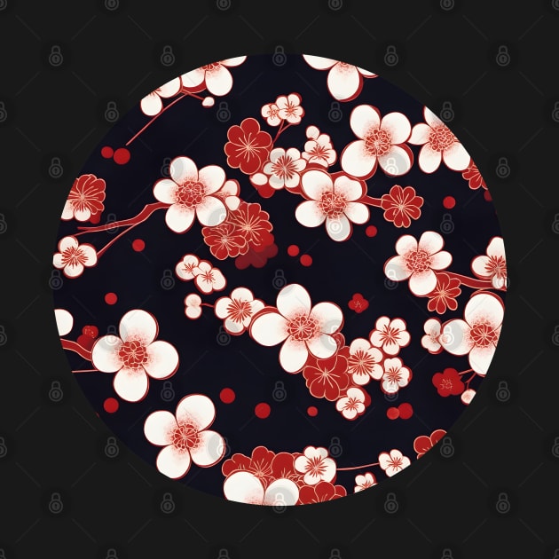 Plum Blossom Kimono Pattern Circle by craftydesigns