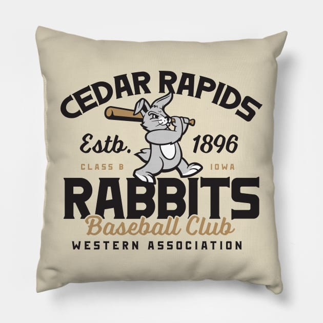 Cedar Rapids Rabbits Pillow by MindsparkCreative