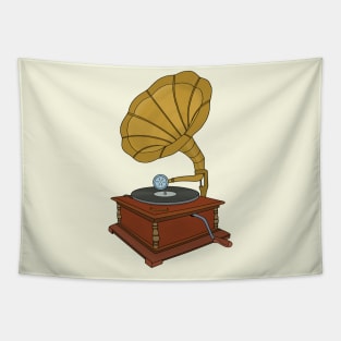 Vintage Phonograph Retro Vinyl Gramophone Tapestry