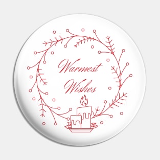 Holiday Collection - Warmest Wishes (White/Red) Pin