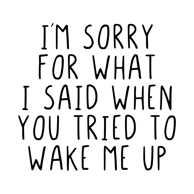 Im Sorry What I Said When You Tried To Wake Me Up Im Sorry What I Said Pillow Teepublic 