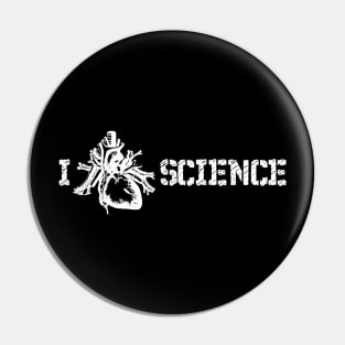 I Love Science Heart Pin