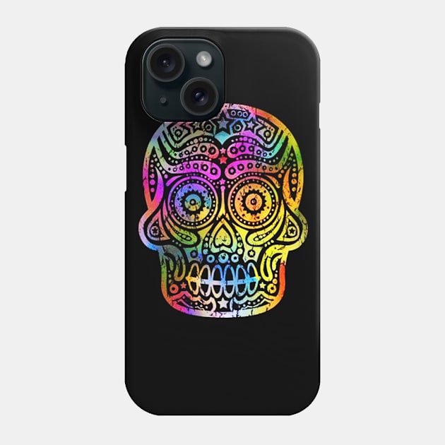 Hipster Halloween Day of the Dead Skull Phone Case by nicolasleonard