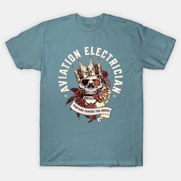 Discover Aviation Electrician - Skull with Cigar Design - Aviation Electrician - T-Shirt