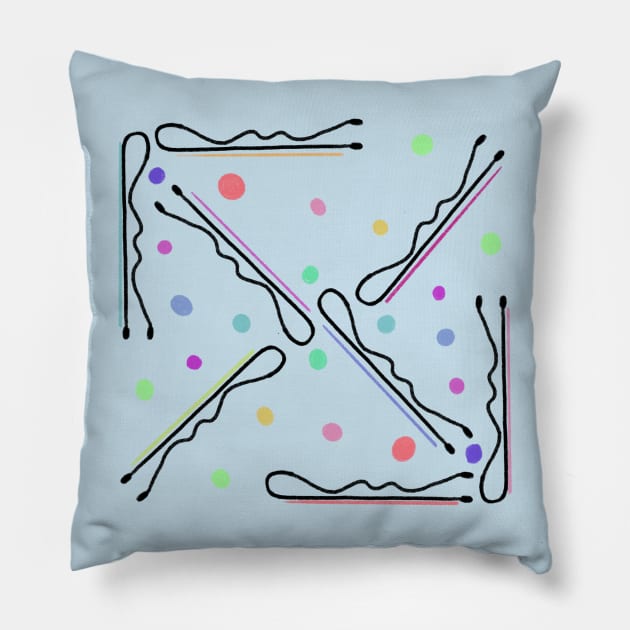 Bobby-pin Party Pillow by CozyEasel