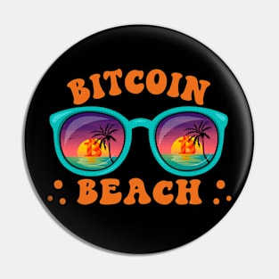 Funny Bitcoin Beach Sunglasses Crypto Gifts Pin