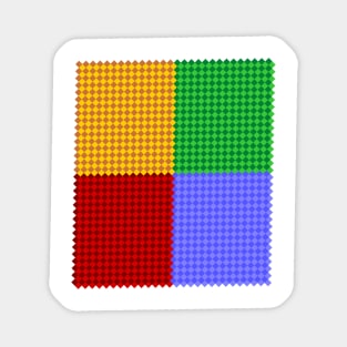 Beautiful yellow green blue red   squares Magnet