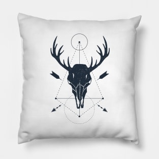 Deer Skull. Geometric Style Pillow