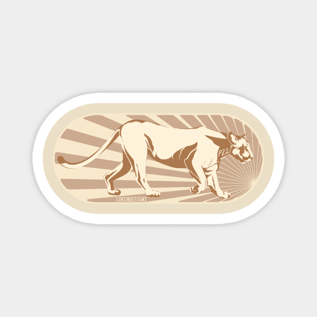 P22 Mountain Lion Magnet by Lukeh Designs